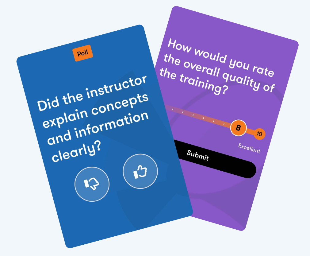 Gather employee feedback using mobile training surveys.
