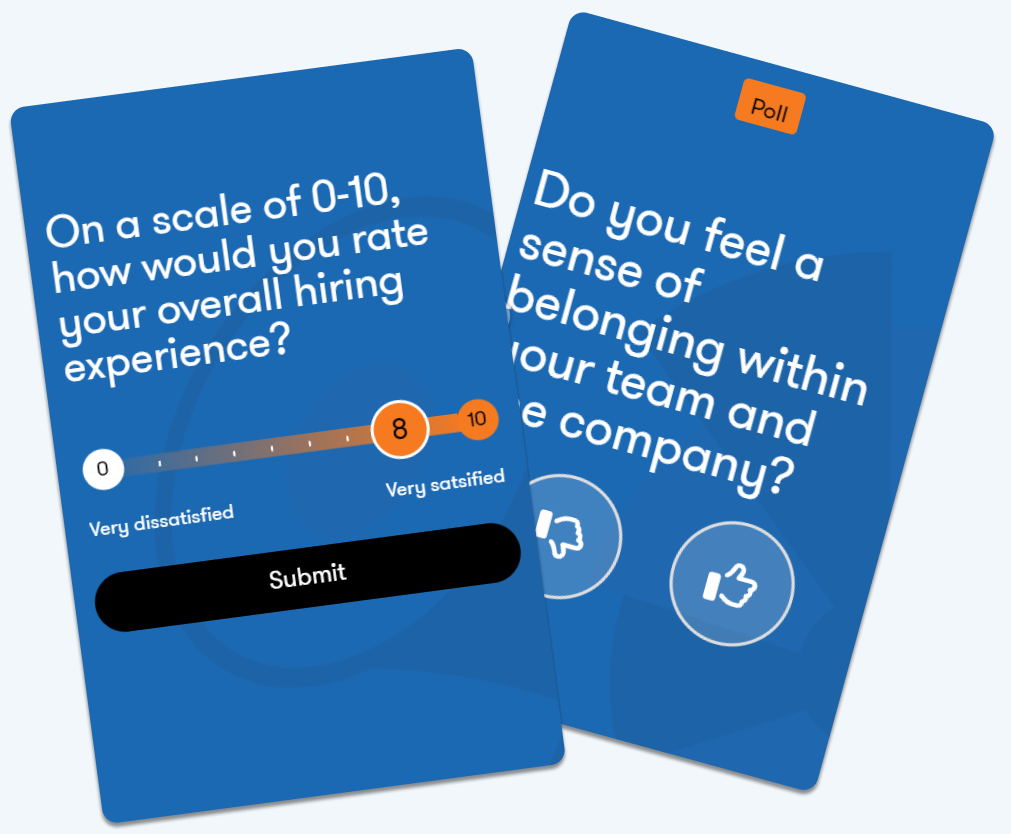 Create and share mobile onboarding surveys in minutes with the TalentCards app.